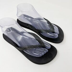 Havaianas 7/8 US 37/38 Black Brazil Slim Strap Flip Flops Sandals Rubber Beach
